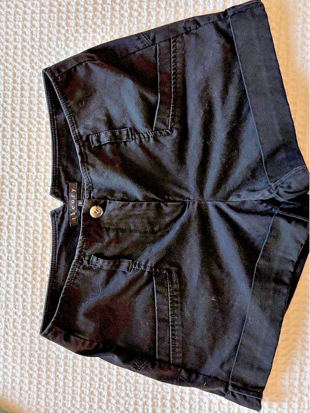 Theory Mini Utility Short Cargo Shorts Black Size 2
